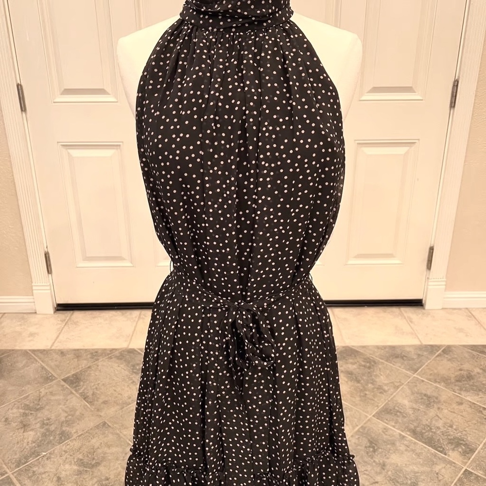 NWT Taylor Halter Tiered Dress With Tie Waist